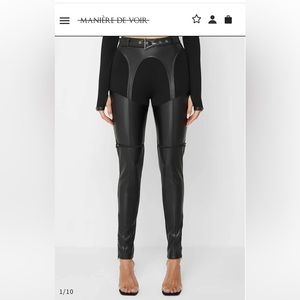 Maniere de voir vegan leather zip off pant.